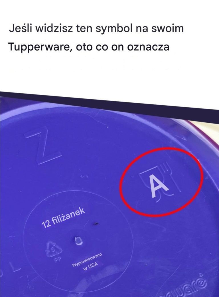 Co oznacza symbol szklanki i widelca na naczyniach Tupperware?