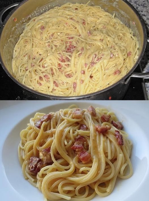 Spaghetti Carbonara, przygotowane w mgnieniu oka