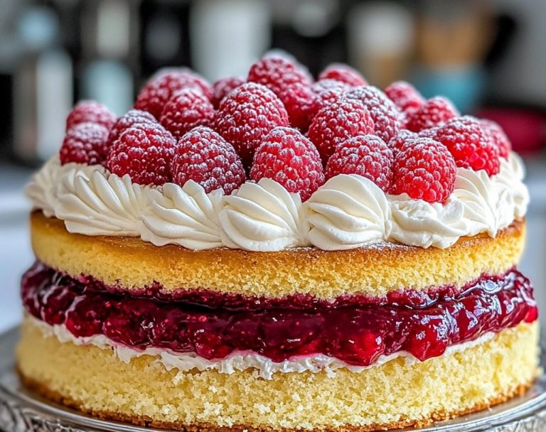 Tort marzeń z białą czekoladą i malinami 🍰✨…