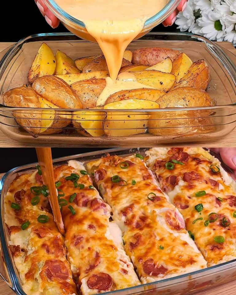 Zapiekanka Ziemniaczano-Kiełbasiana Z Mozzarellą