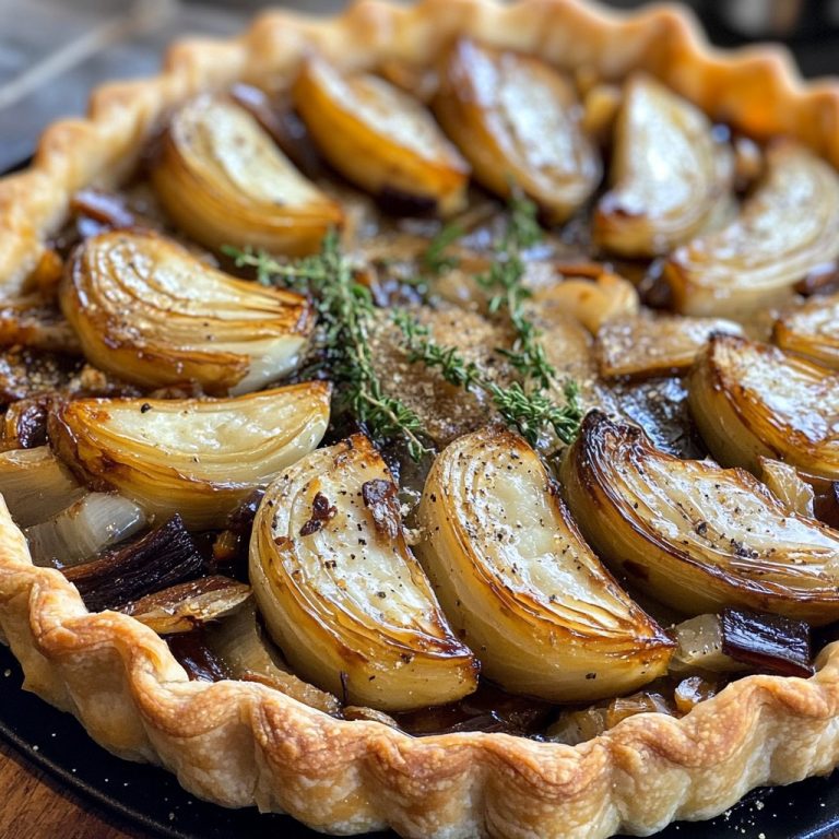 Smaczna Tarte Tatin ze słodką endywią i kremowym Roquefortem
