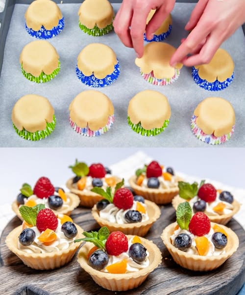 Tarta owocowo-śmietankowa: kolorowe i pyszne koszyczki!