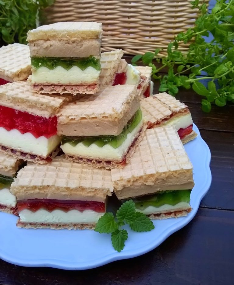 wafle z galaretką