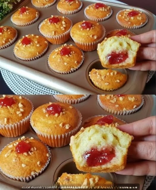 Szybkie Muffinki z Dżemem Truskawkowym – Pyszna i Prosta Przekąska